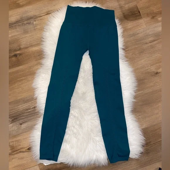 NWOT Free People Movement Good Karma Leggings Medium Large Spruced Up Green - Picture 5 of 9